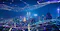 The image shows a modern cityscape at night, featuring illuminated skyscrapers and iconic towers (such as the Petronas Twin Towers and KL Tower in Kuala Lumpur, Malaysia). Overlaying the city are digital network lines and nodes, symbolizing connectivity, data exchange, and smart city technology. The context suggests a focus on urban digital transformation, smart infrastructure, and the integration of advanced technologies into city environments.