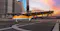 This image shows a modern electric aircraft on a rooftop landing pad in an urban environment, with tall skyscrapers and a bridge visible in the background at sunset. The aircraft features multiple propellers along its wing, indicating it is designed for vertical takeoff and landing (VTOL). The branding "ELECTRA" is visible on the fuselage, suggesting it is part of a new generation of sustainable, electric-powered urban air mobility vehicles. The scene highlights the potential for advanced air transportation systems in future cities.