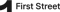 First Street logo with stylized “F1” icon and brand name in bold black text on a light background