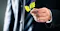 Man holding leaf