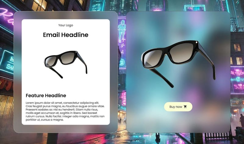 A rendering of an immersive XR email