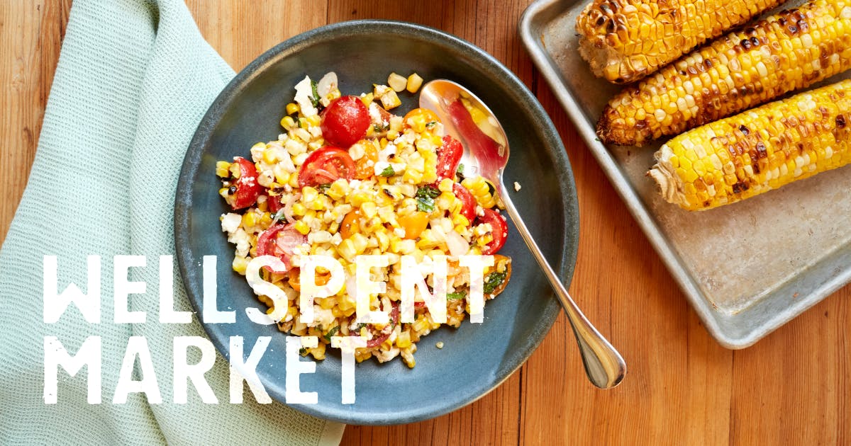 Grilled Corn and Tomato Salad with Feta and Mint | Wellspent Market