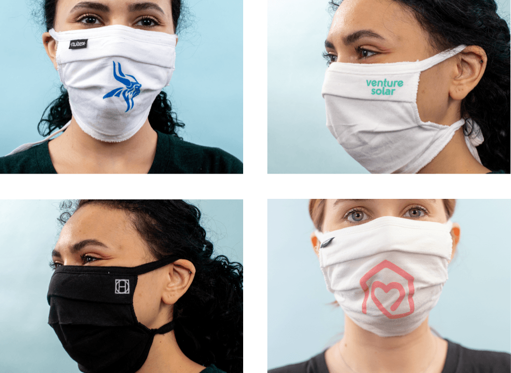 Tultex FM19 mask four examples of the fit