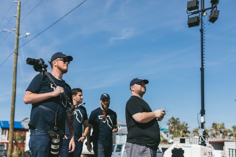 group of people with cameras