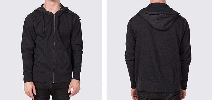 black Independent Trading Co. SS4500Z hoodie from all four sides