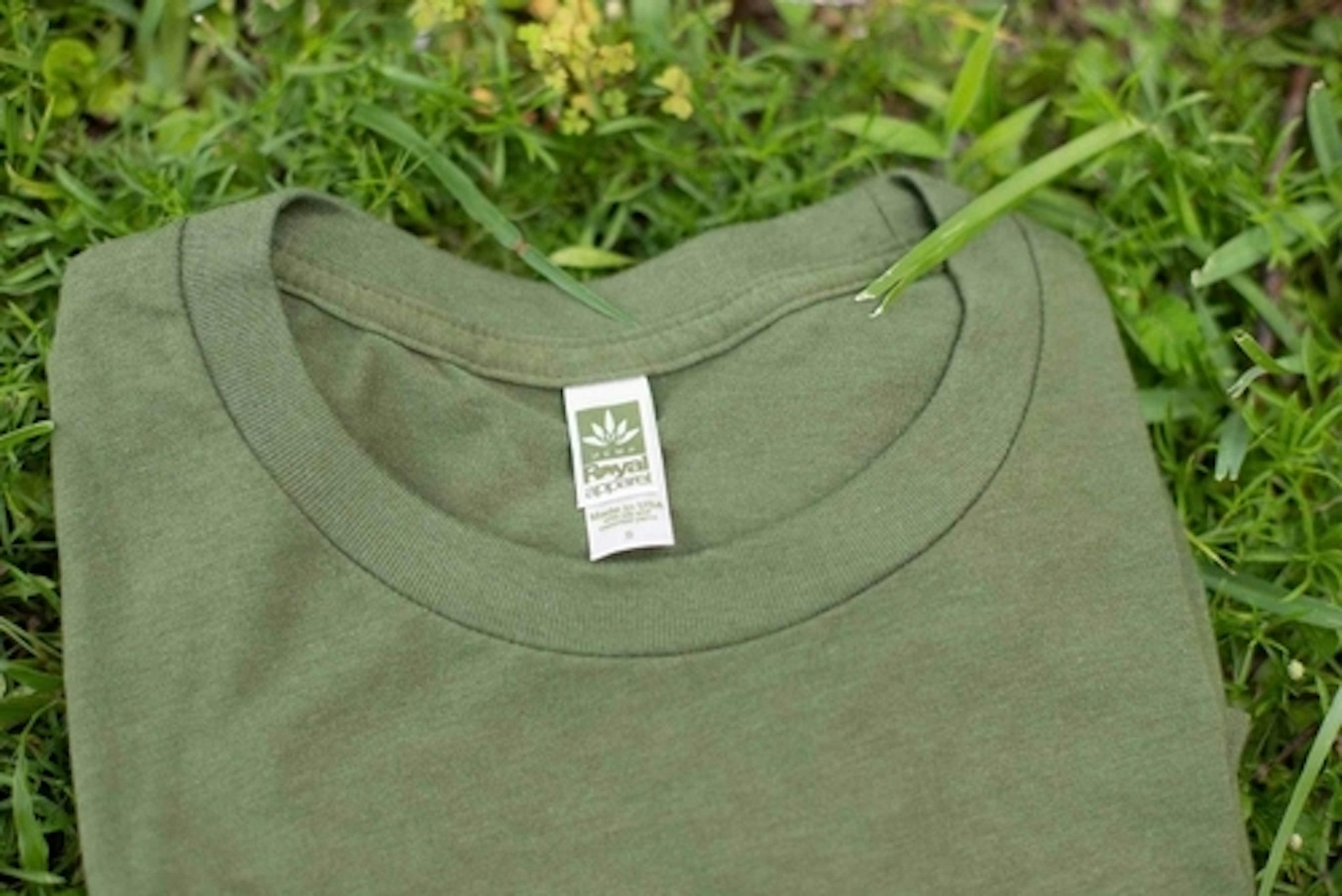 Green Royal Apparel Shirt on Grass