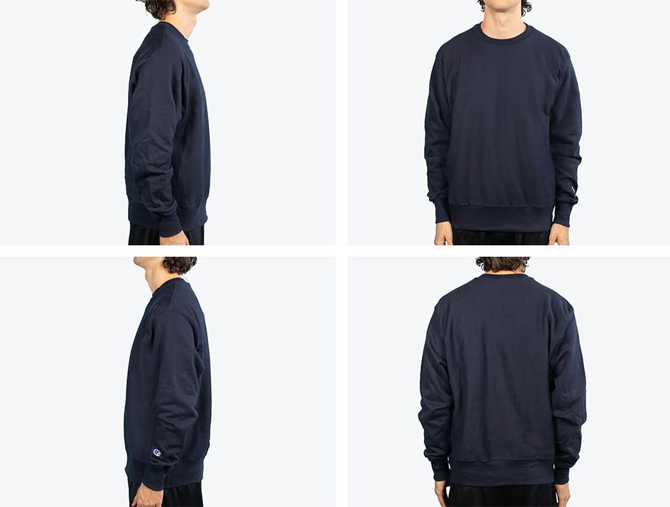 navy Champion S149 sweatshirt from all four sides