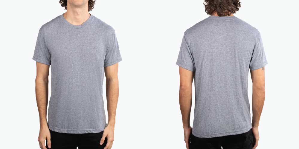 heather gray t-shirt front and back