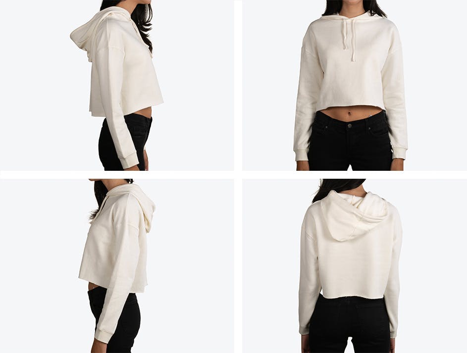 white Independent Trading Co. AFX64CRP hoodie with all four sides