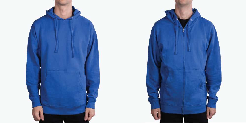 blue hoodie front and back