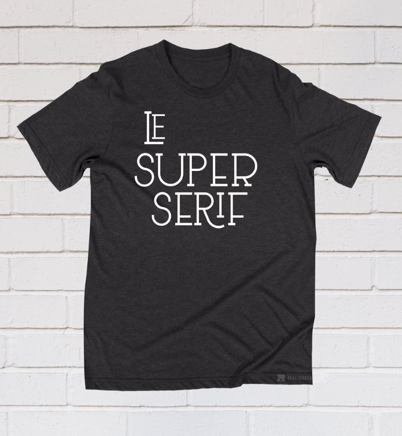 black shirt with le super serif black shirt with le super serif