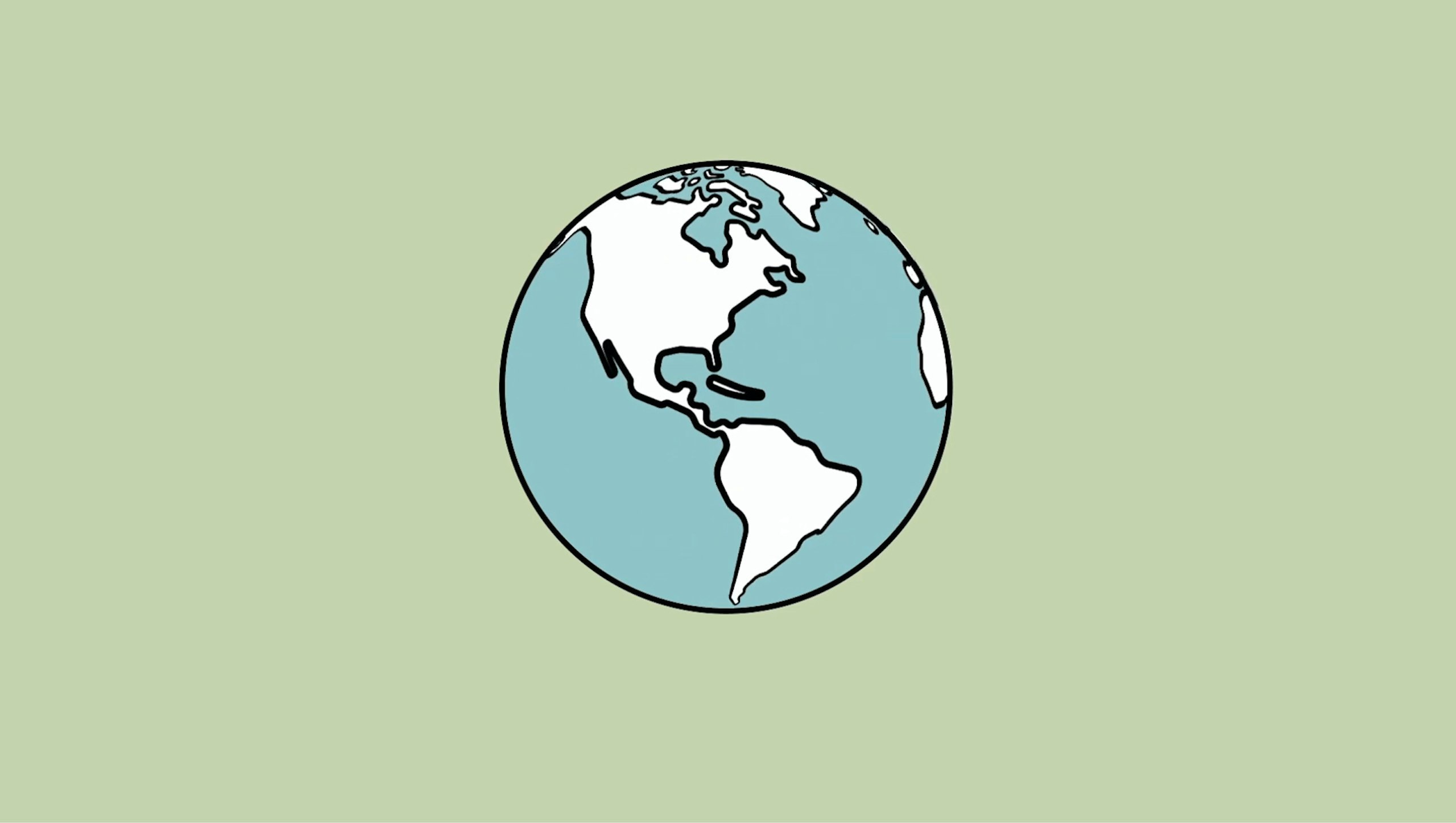 illustration of the globe on a green background