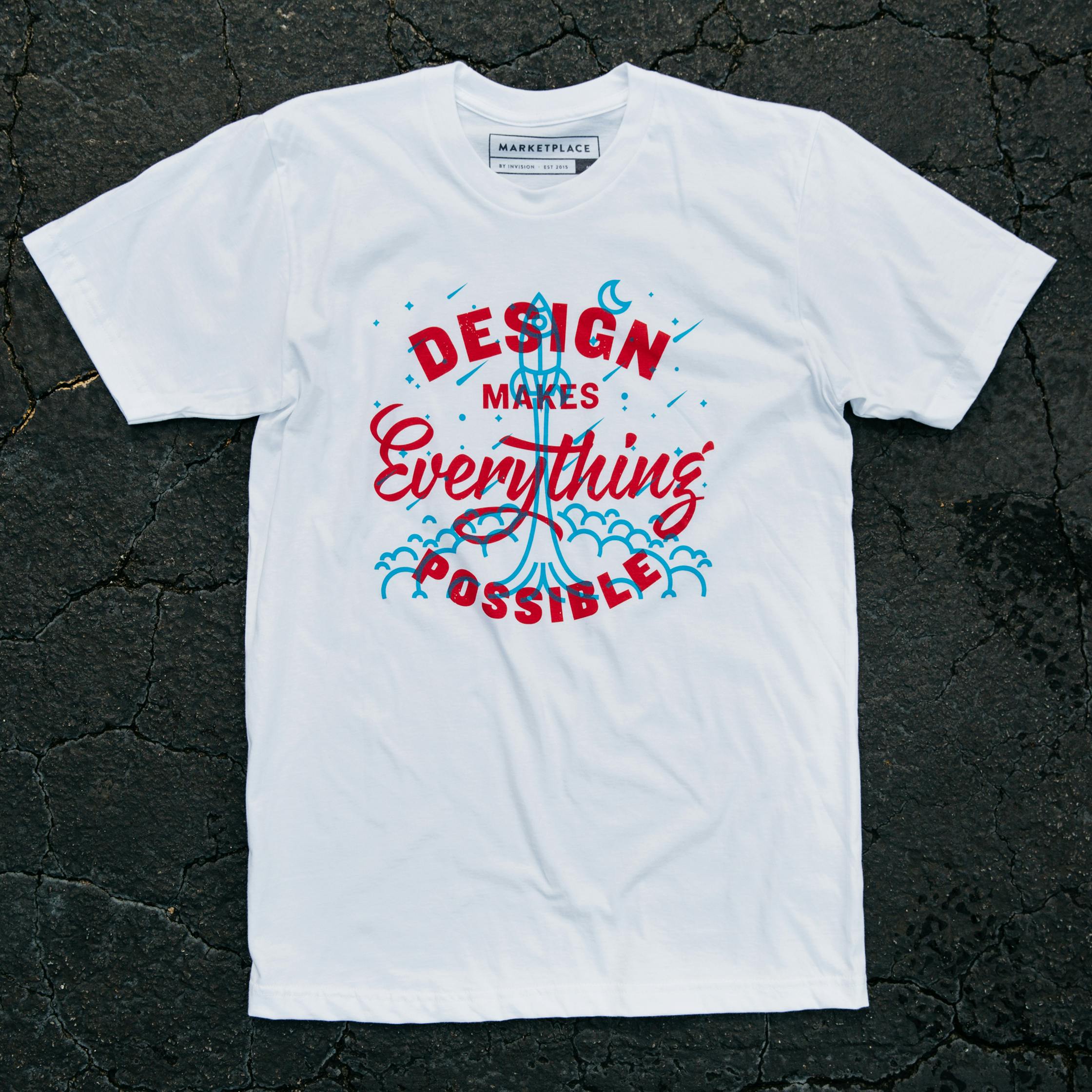 what shirt on a black background with a red and blue design what shirt on a black background with a red and blue design