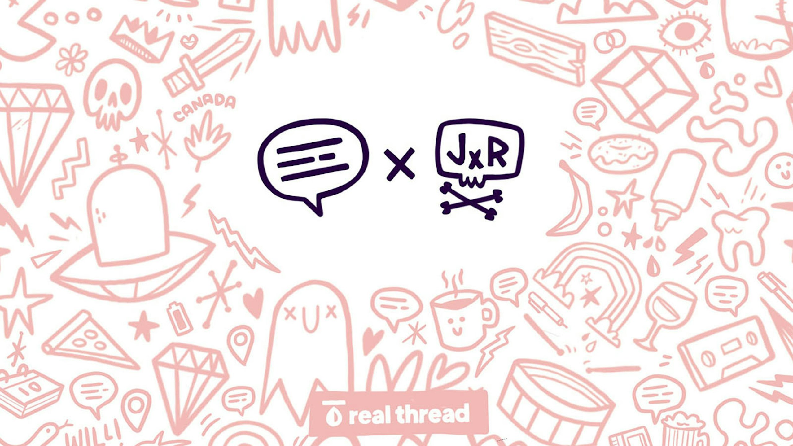 pink icon design with real thread old logo
