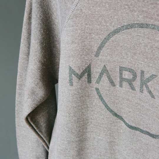 grey sweatshirt with black mark graphic grey sweatshirt with black mark graphic