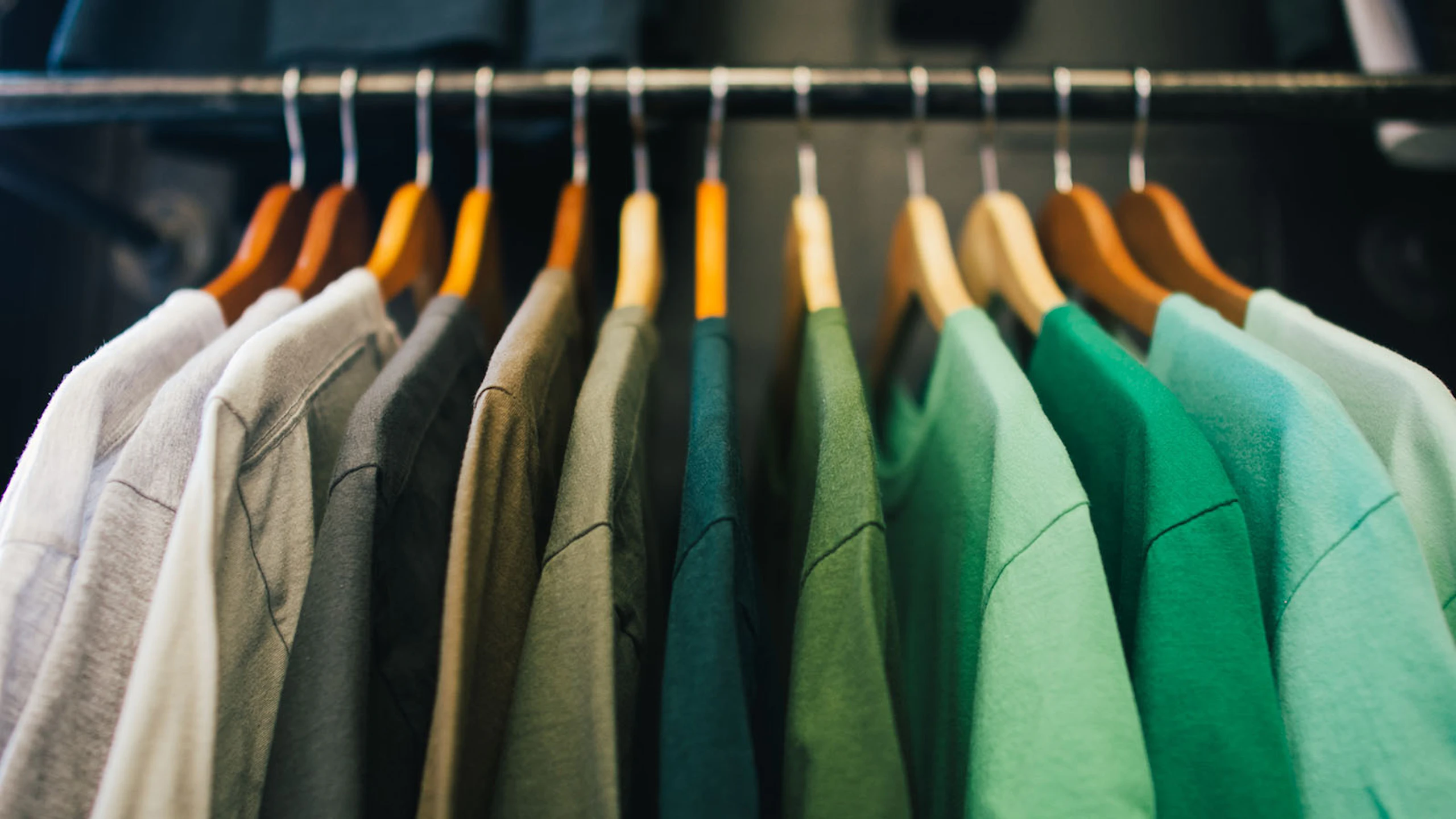 green shirts hanging