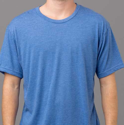 man wearing blue trim-blend t-shirt man wearing blue trim-blend t-shirt