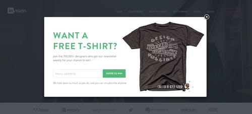 free t-shirt popup free t-shirt popup