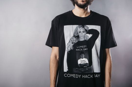 black t-shirt on a man black t-shirt on a man