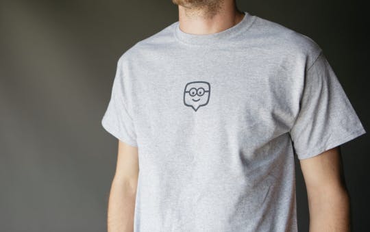 gray t-shirt on a man gray t-shirt on a man