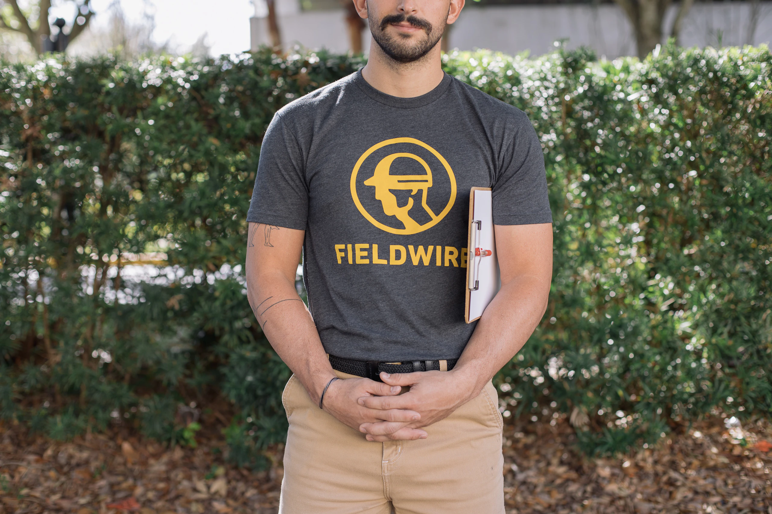 man wearing a dark gray shirt