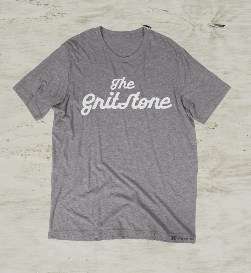 gray with Gritstone font gray with Gritstone font