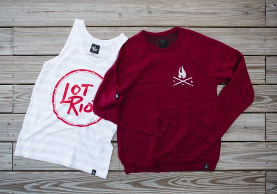 white tank and dark red sweatshirt on a wood plank background white tank and dark red sweatshirt on a wood plank background