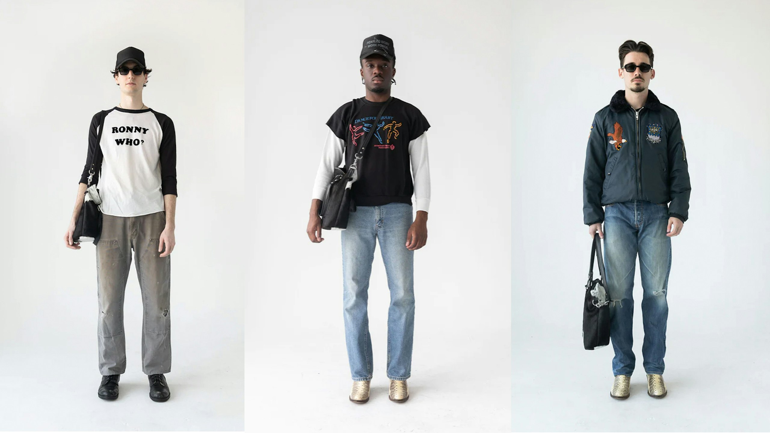 three models modeling different outfits