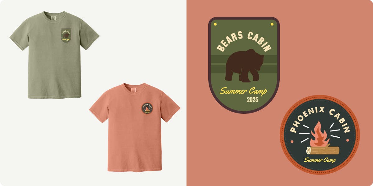 team shirts bears cabin badge and phoenix cabin badge