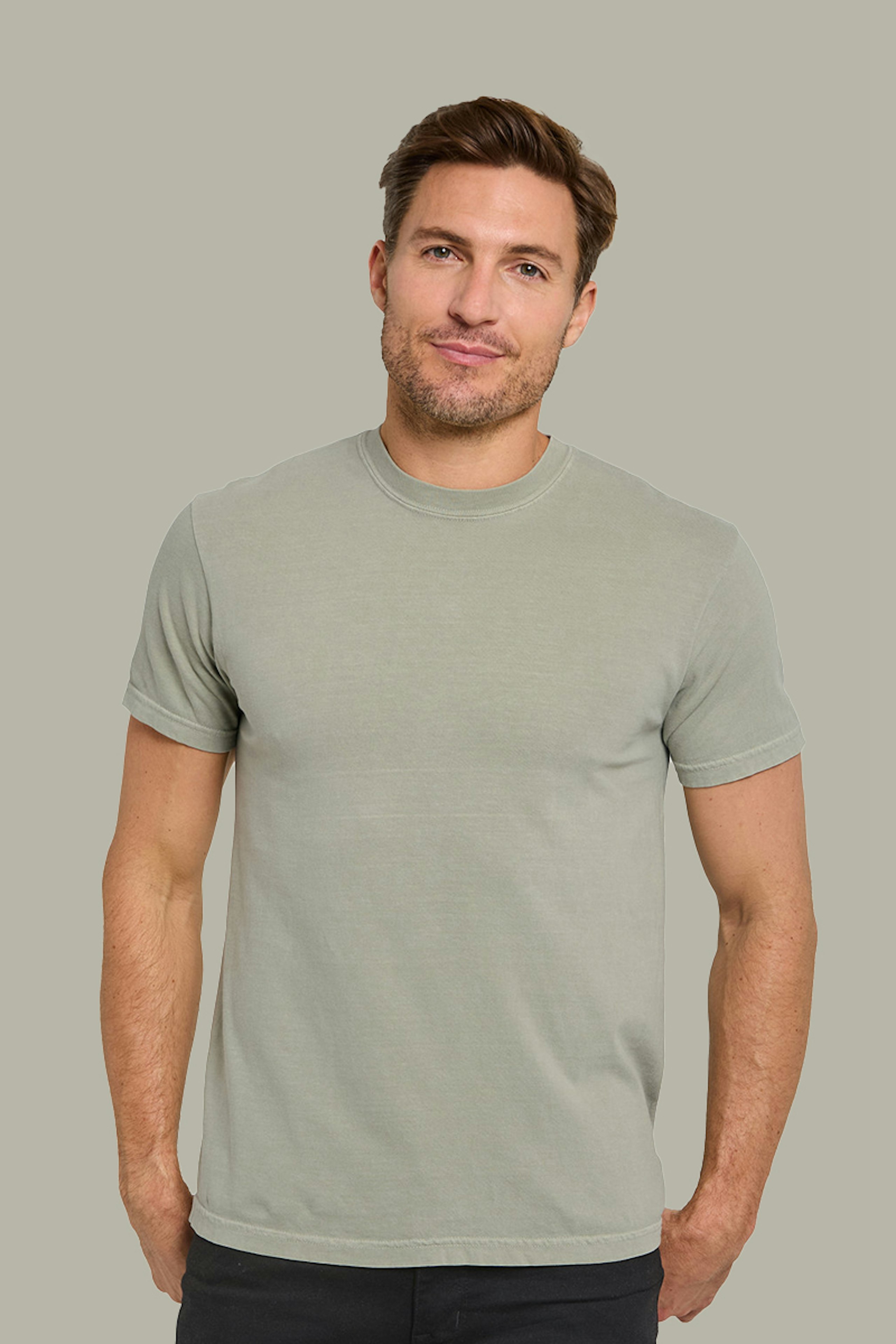 real thread garment-dyed - pebble