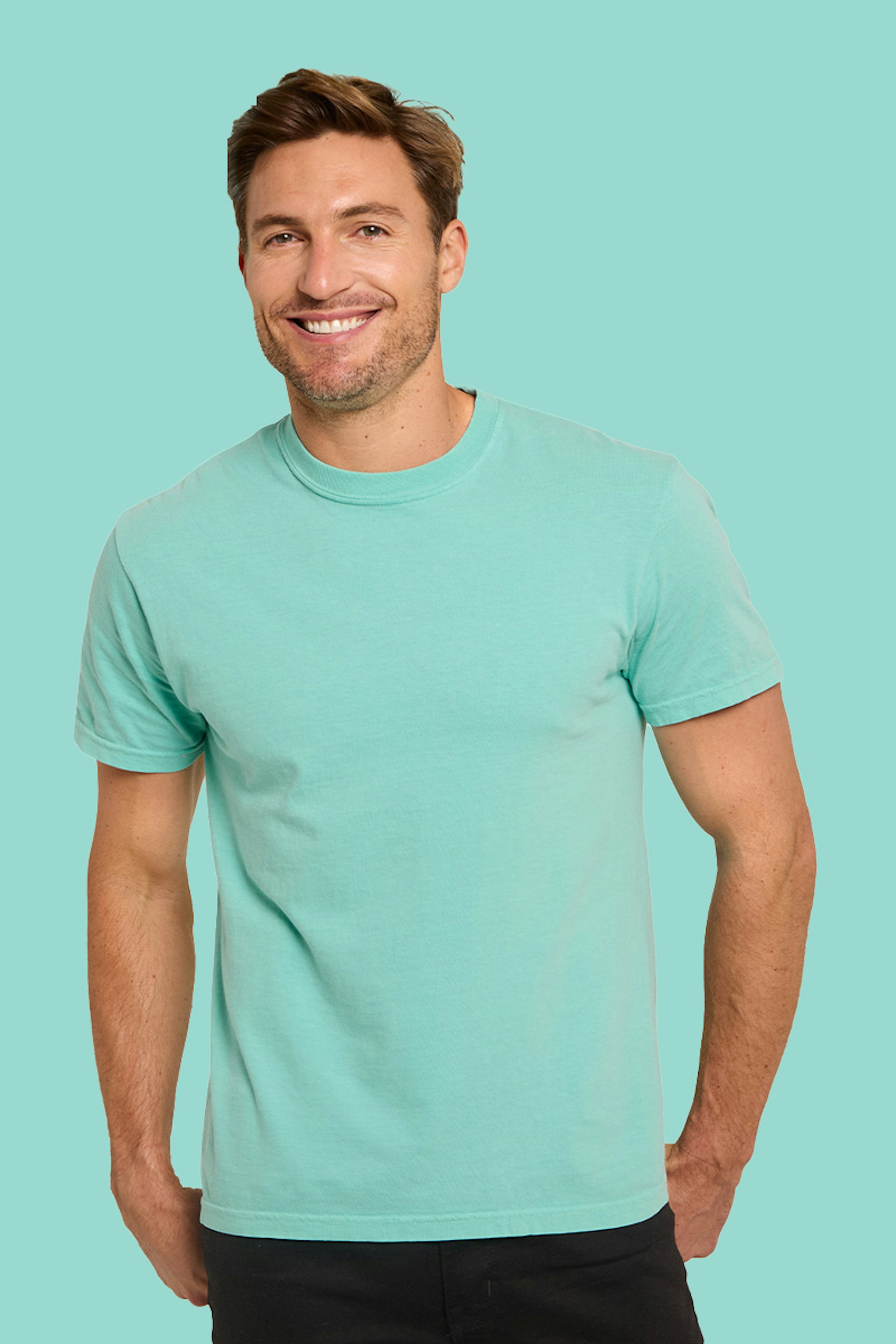 real thread garment-dyed - frosted aqua