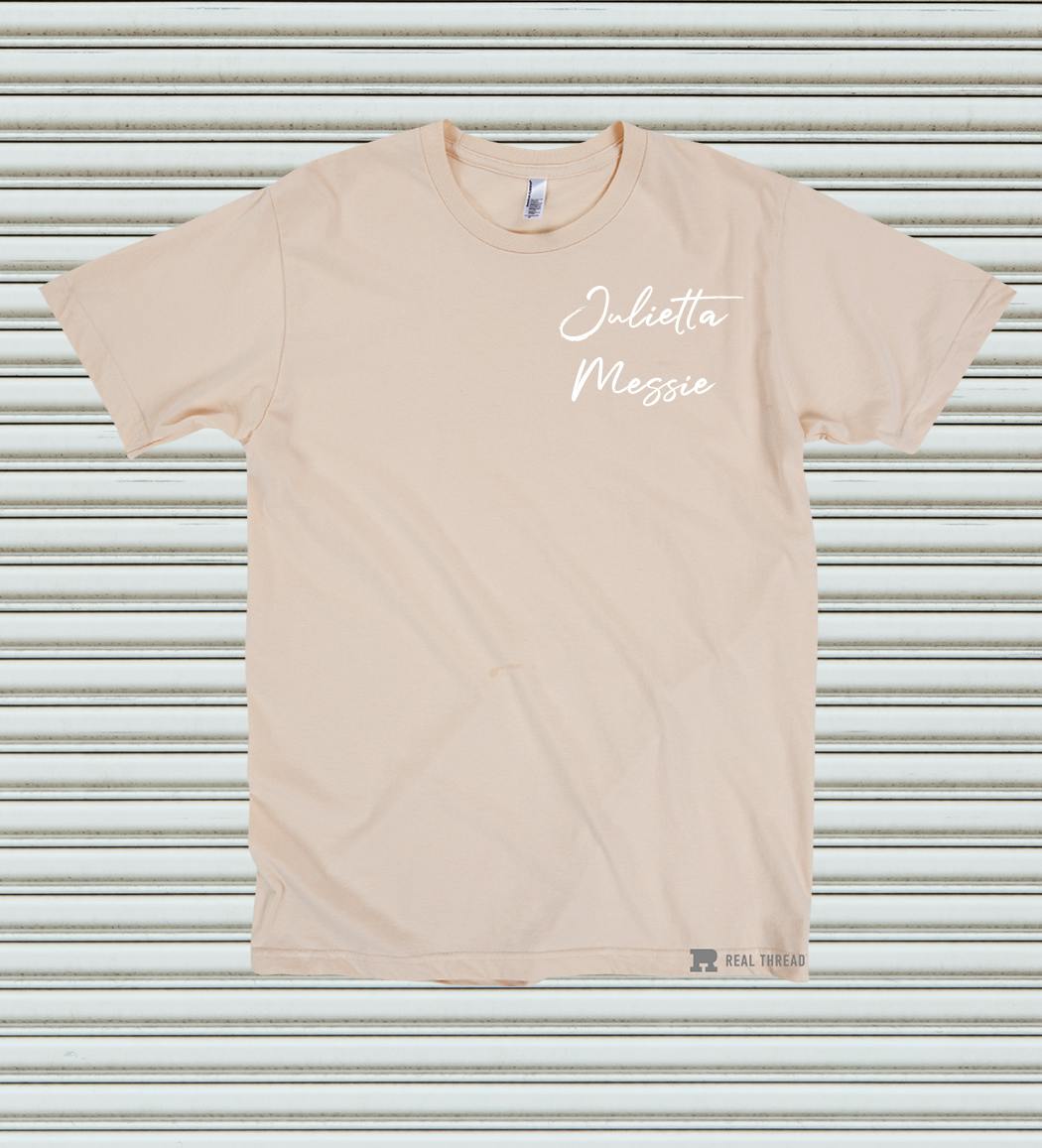 pale pink shirt with julietta messie font pale pink shirt with julietta messie font