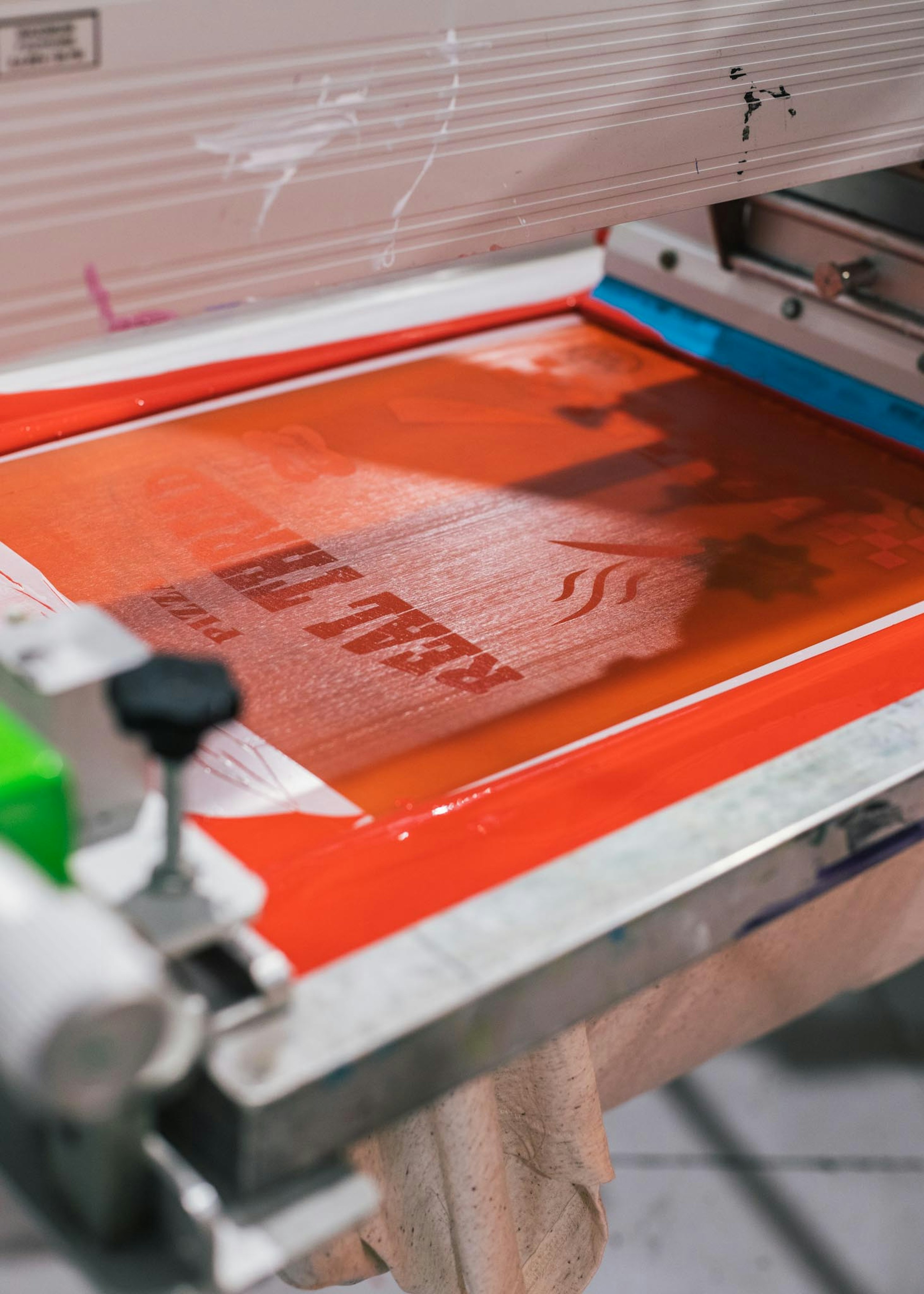 close up on a screen on the press