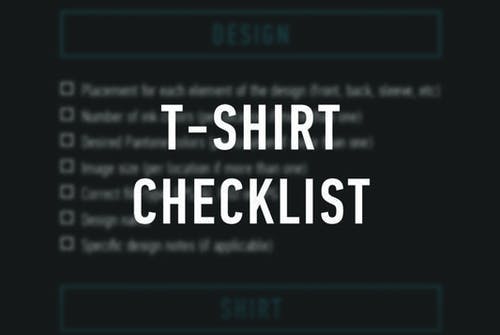 T-Shirt Checklist over a blurred list