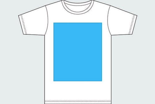 white shirt illustration with a blue design area