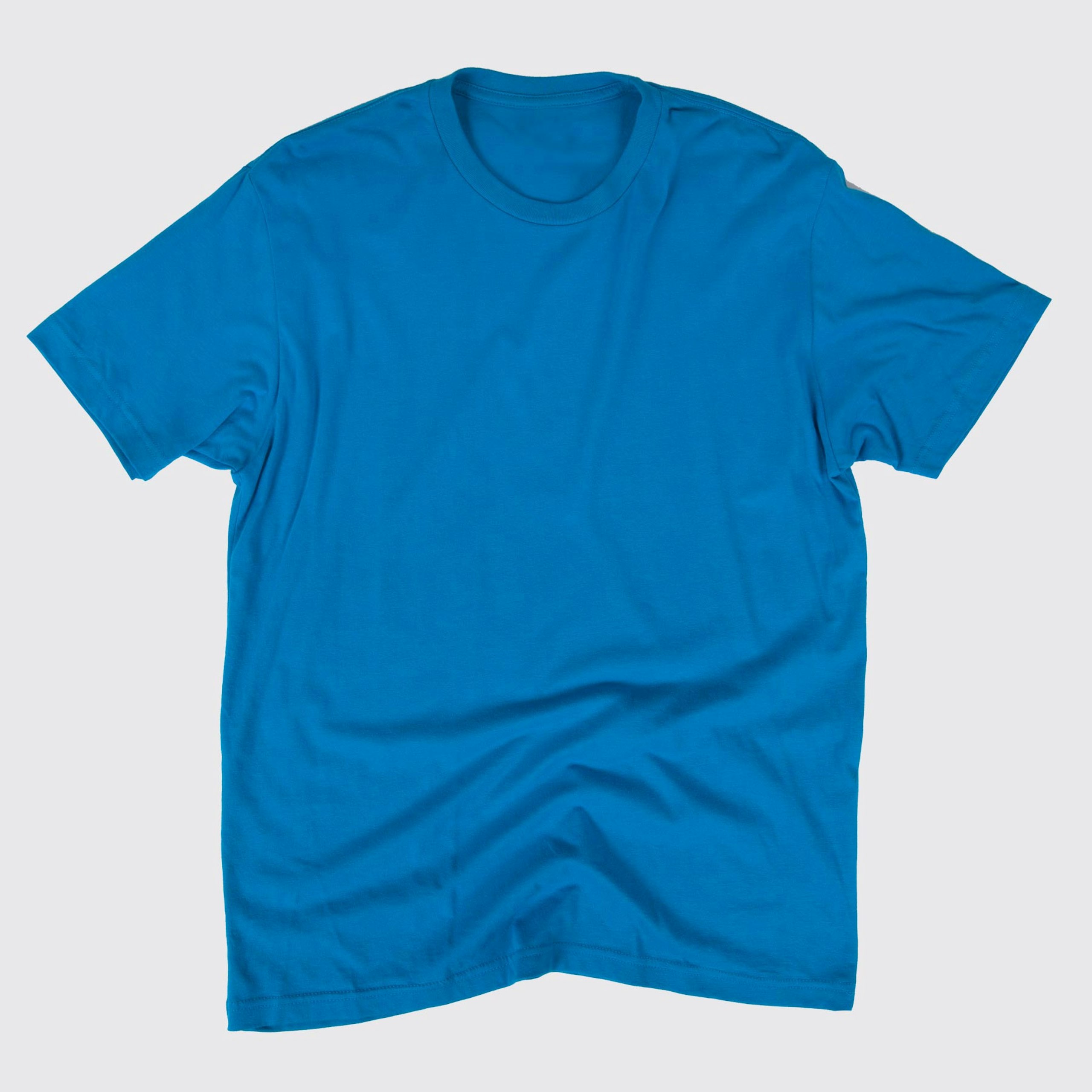light blue t-shirt laying flat