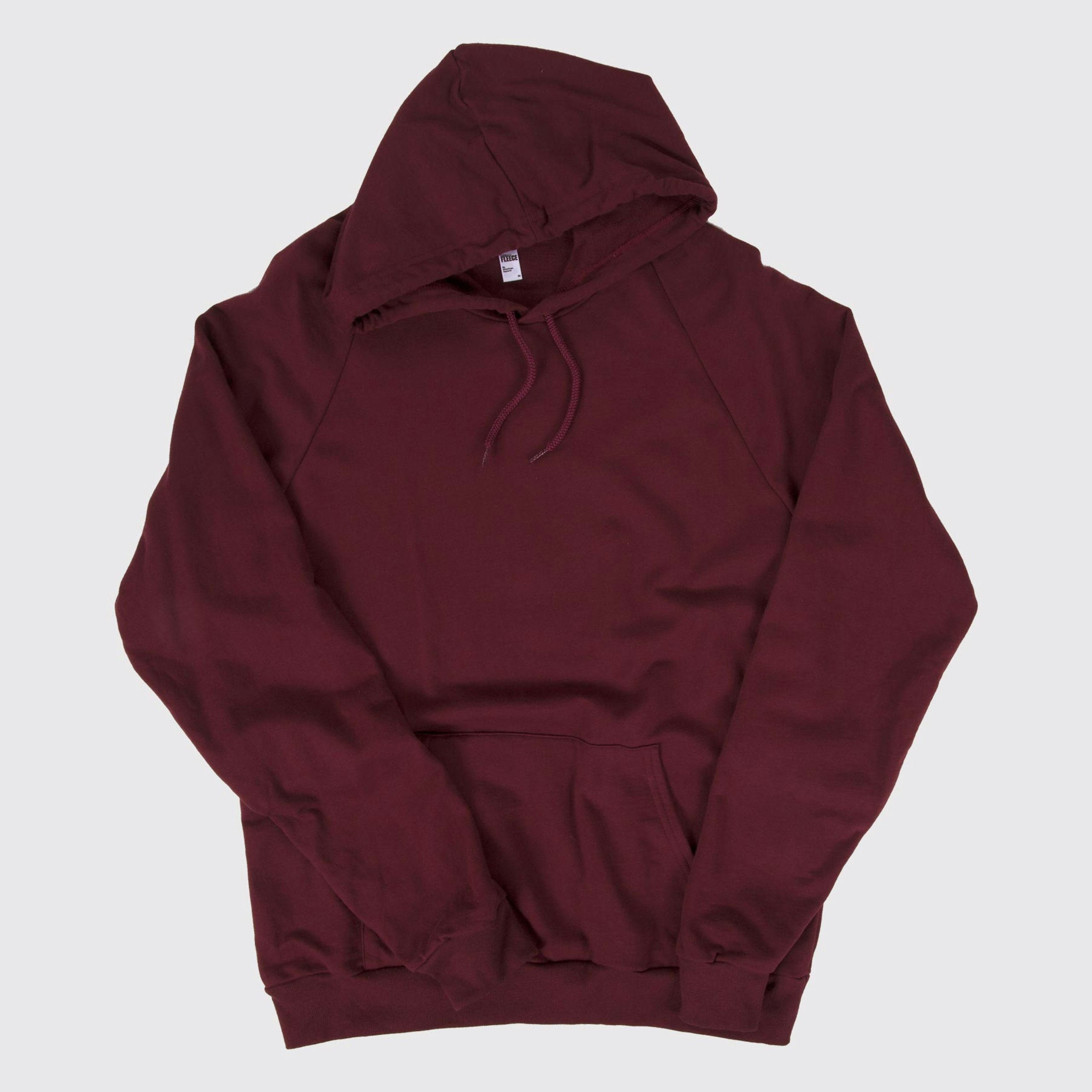 dark red hoodie laying flat