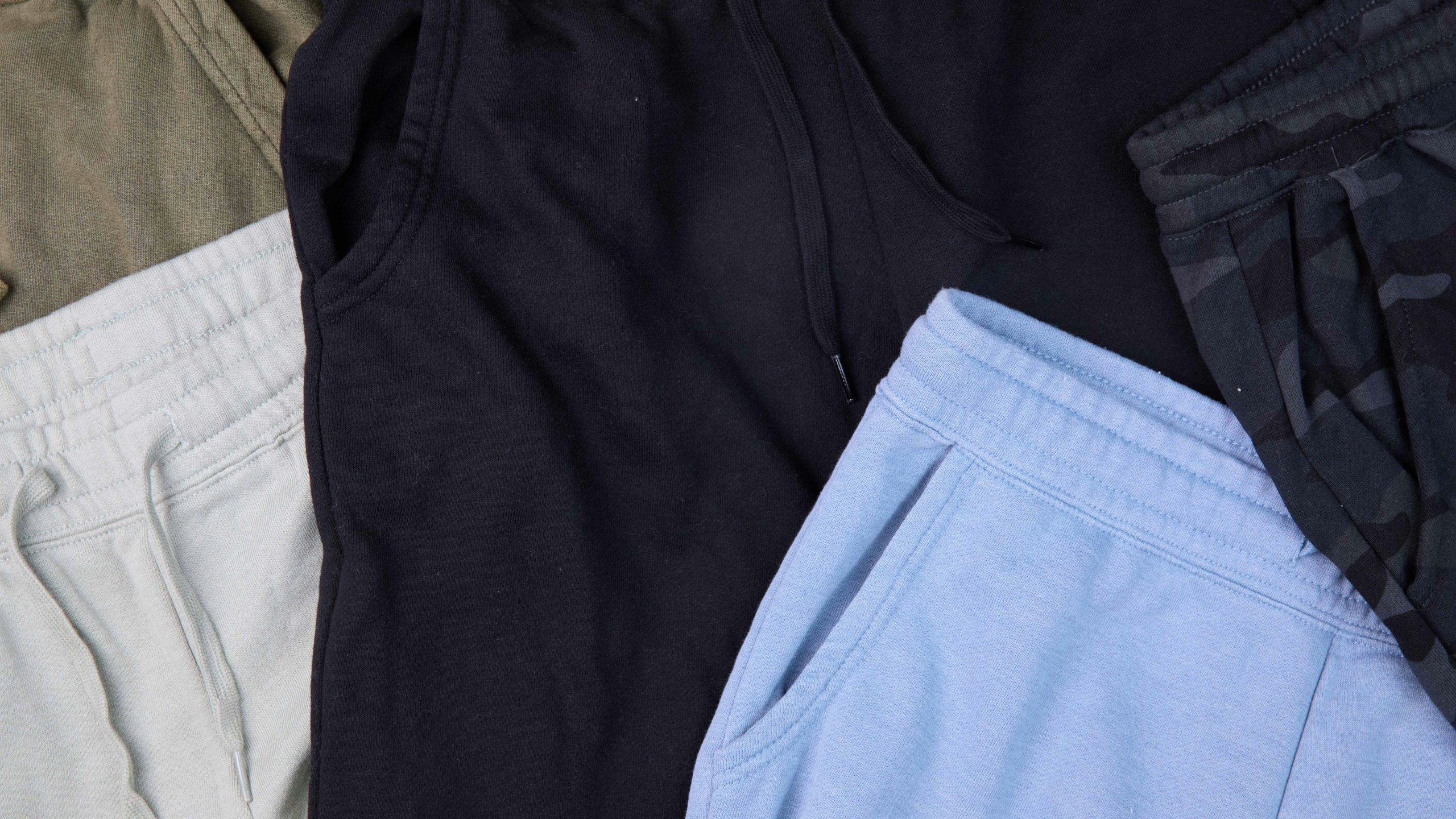 close up of different color pants