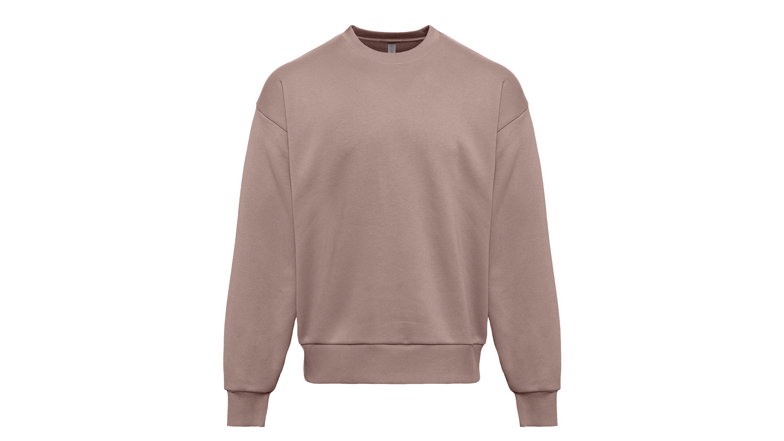 flat of a shitake color next level apparel heavyweight crewneck sweatshirt
