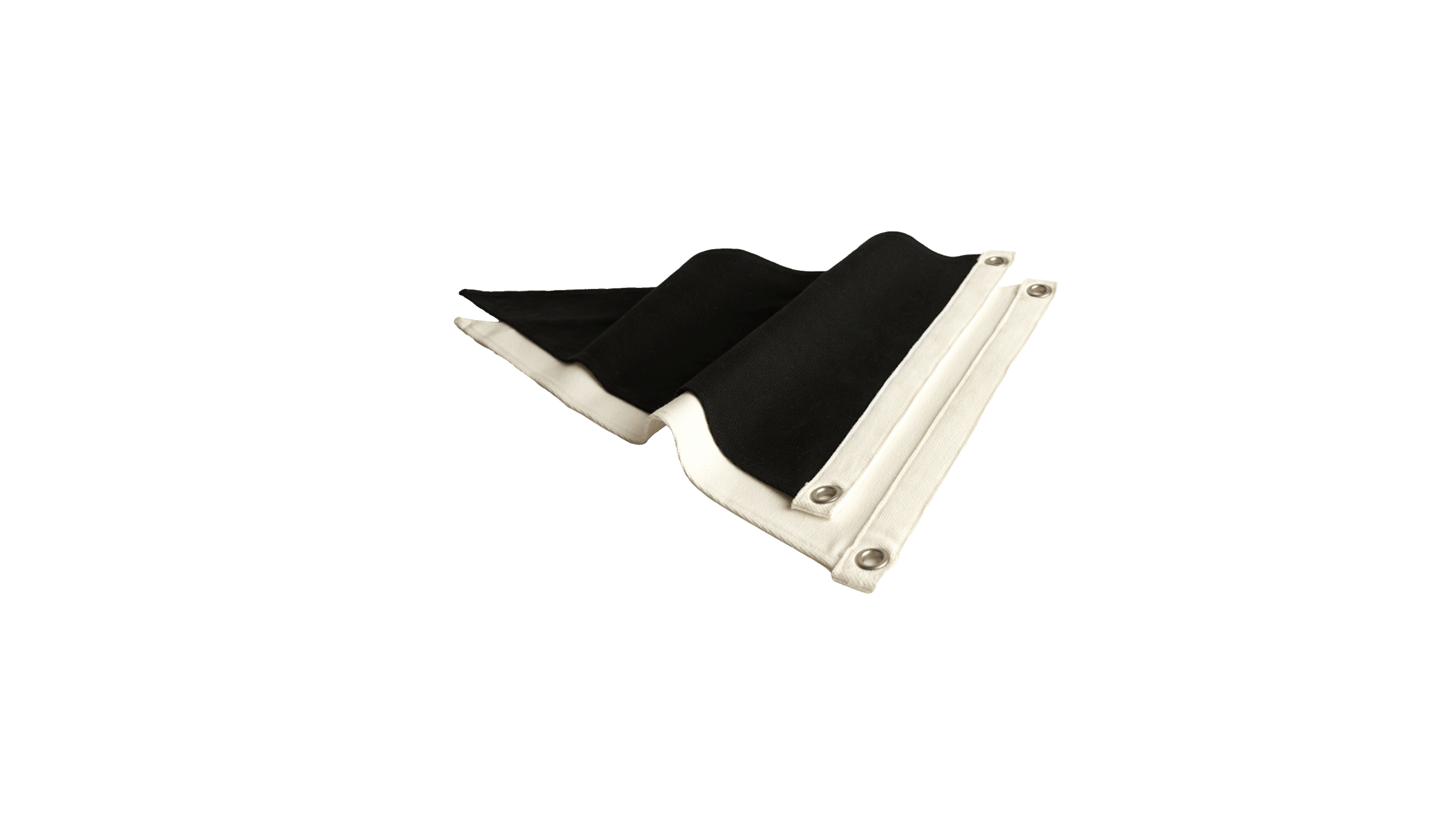 flat of a black and white as colour pennant flag