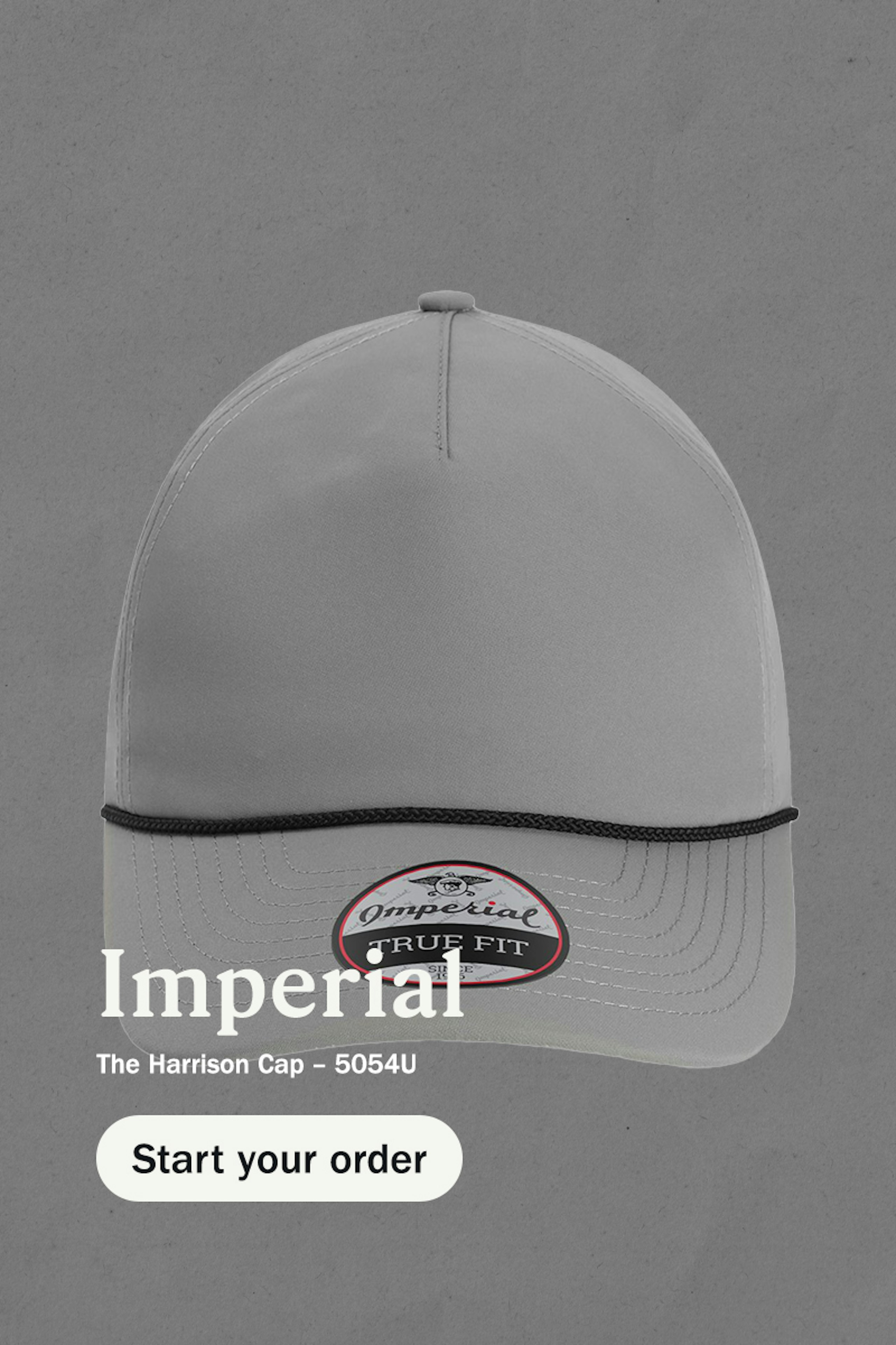 grey hat - imperial the Harrison Cap – 5054U - start your order