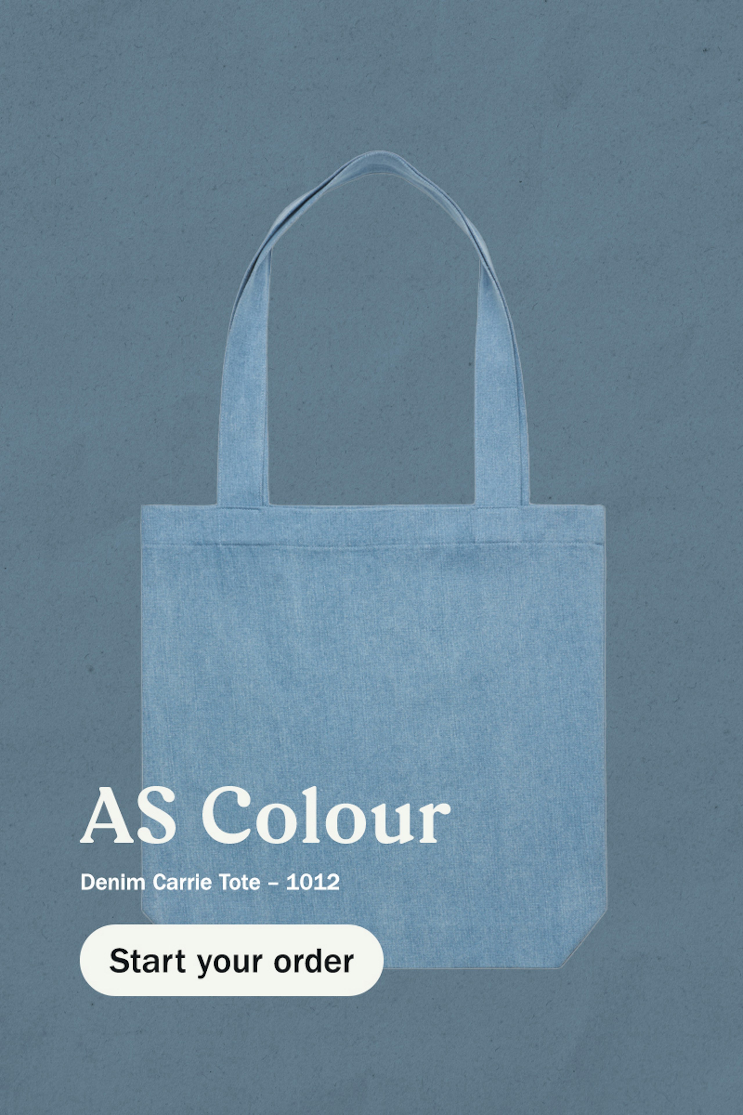 flat blue tote bag - as colour Denim Carrie Tote – 1012 - start your order
