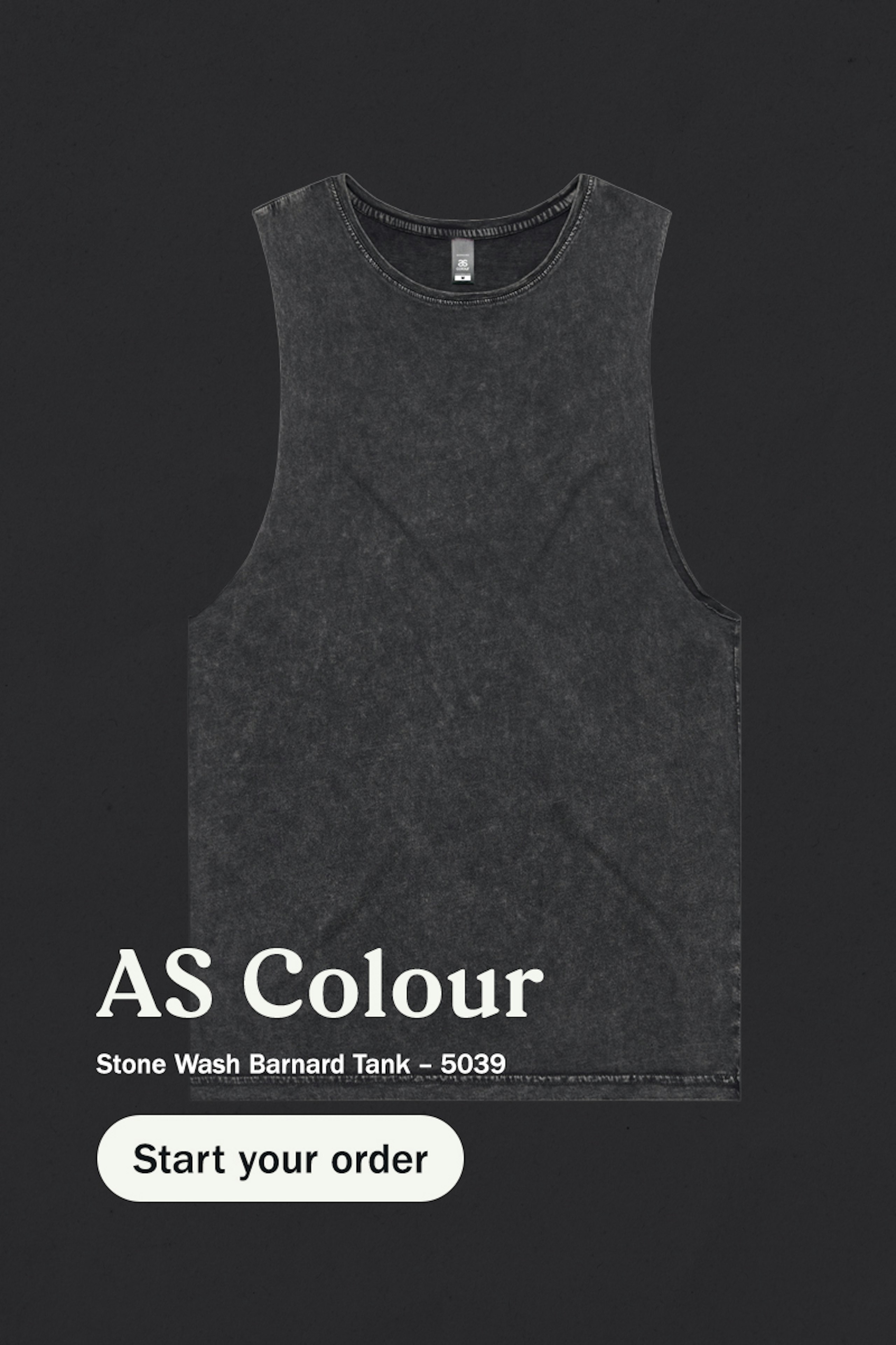 flat black tank top - as colour Stone Wash Barnard Tank – 5039 - start your order