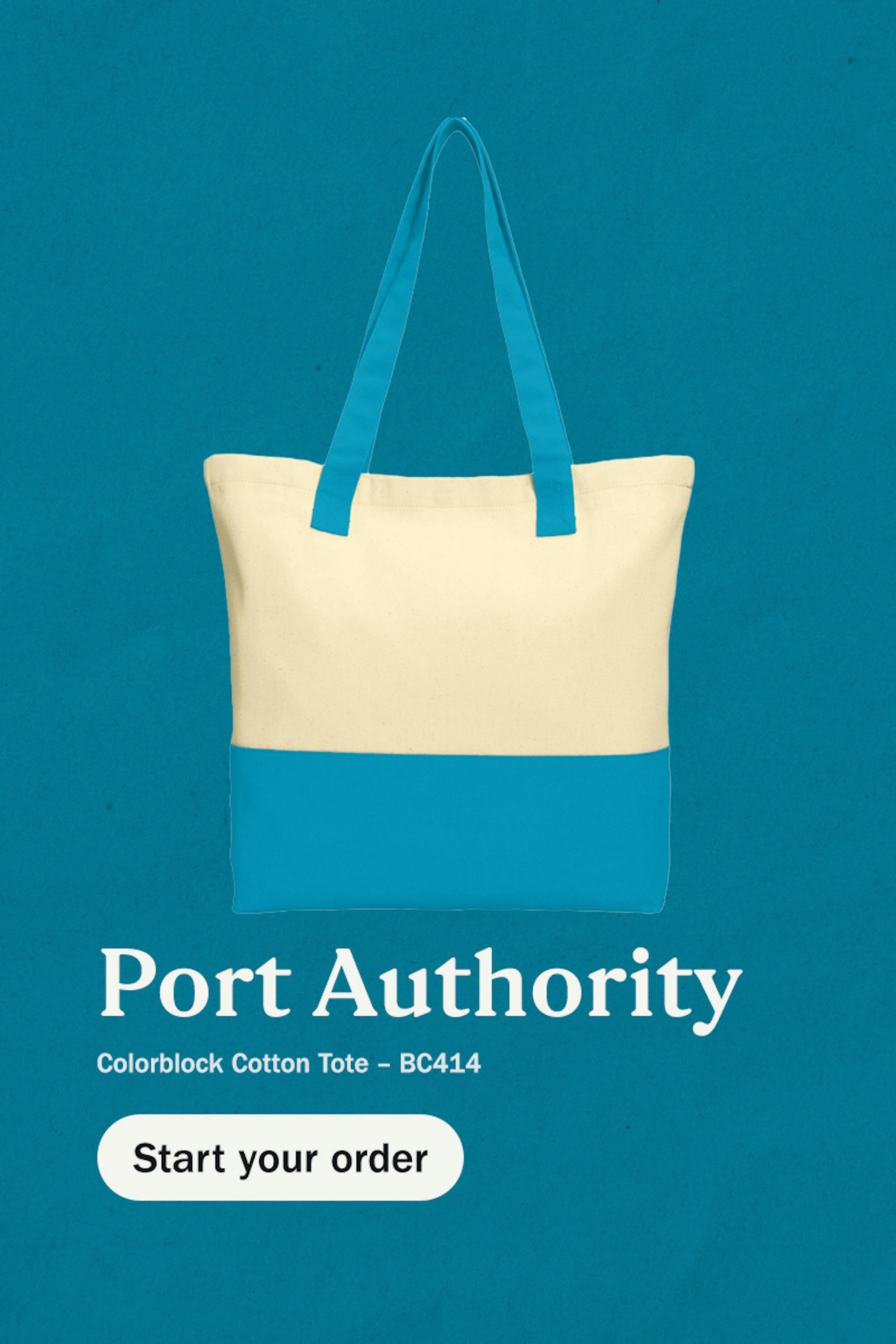 blue and off-white tote bag - port authority Colorblock Cotton Tote – BC414 - start your order
