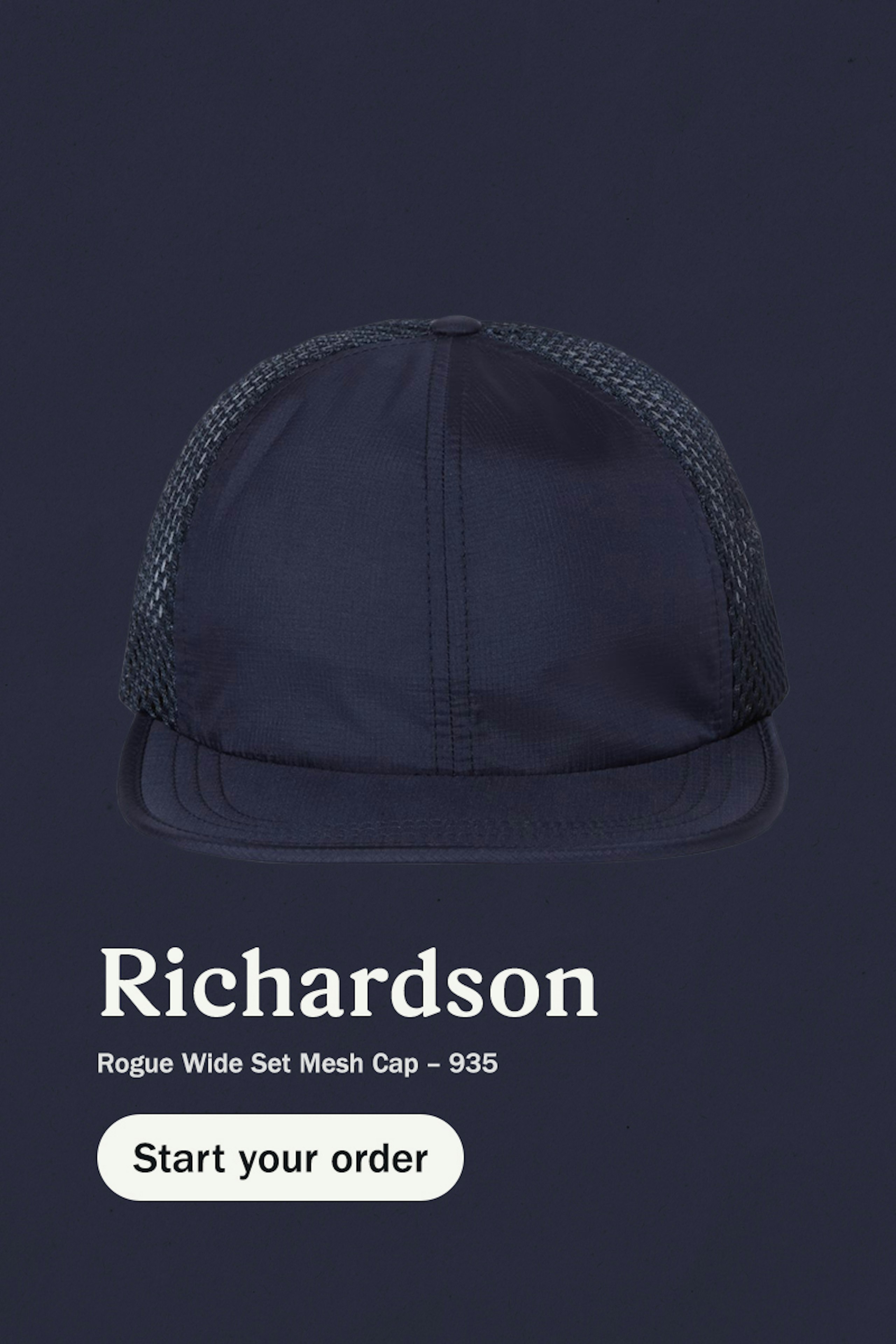 navy hat - richardson Rogue Wide Set Mesh Cap – 935 - start your order