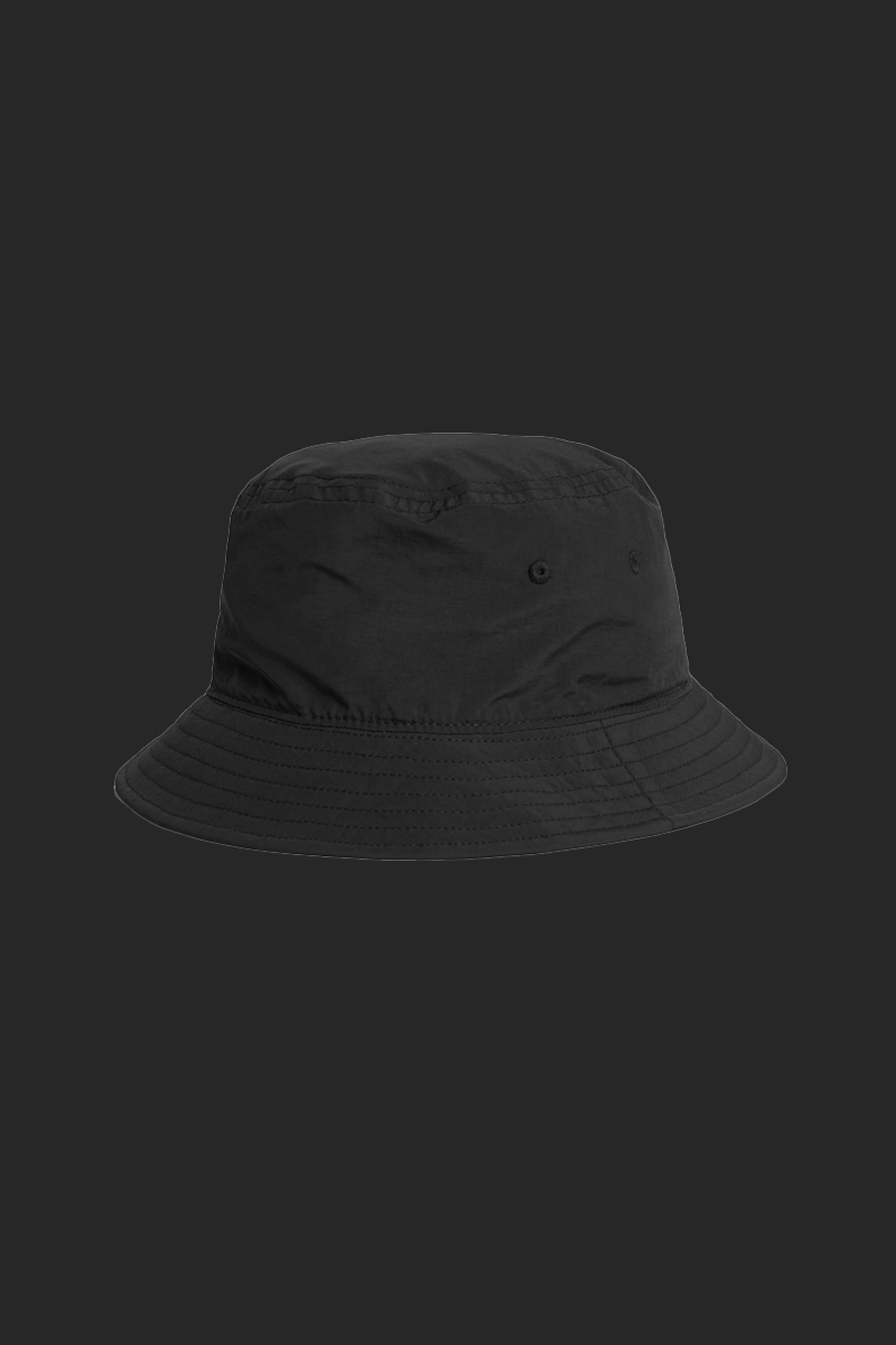 black bucket hat