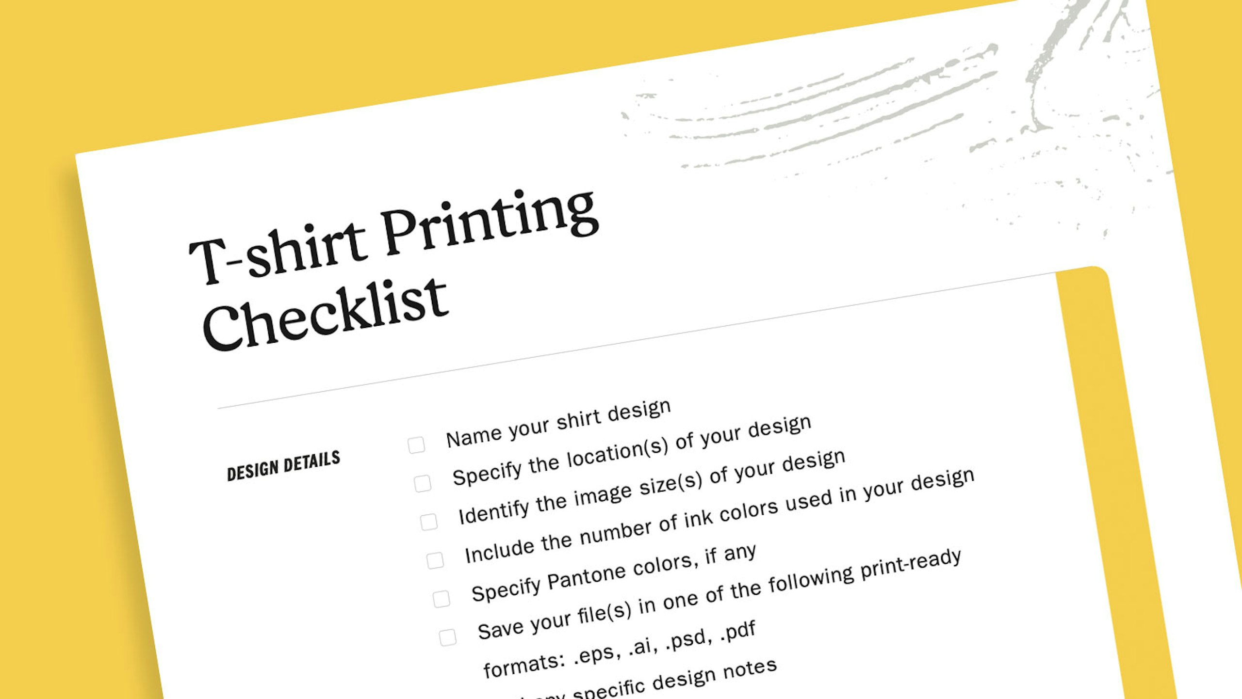 a t-shirt printing checklist