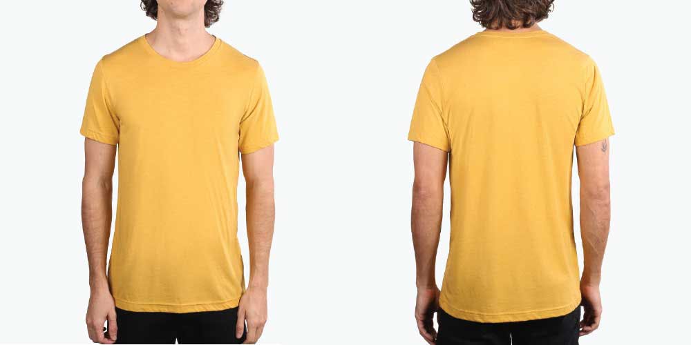 yellow t-shirt front and back