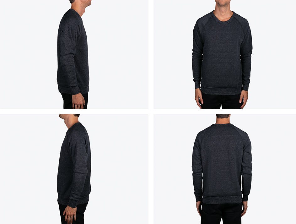 black Alternative Apparel 9575 sweatshirt from all four sides