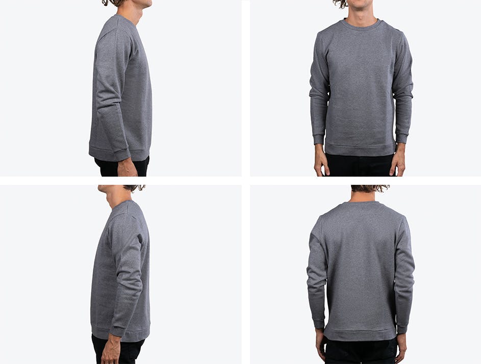 gray Known Supply S100 sweatshirt from all four sides